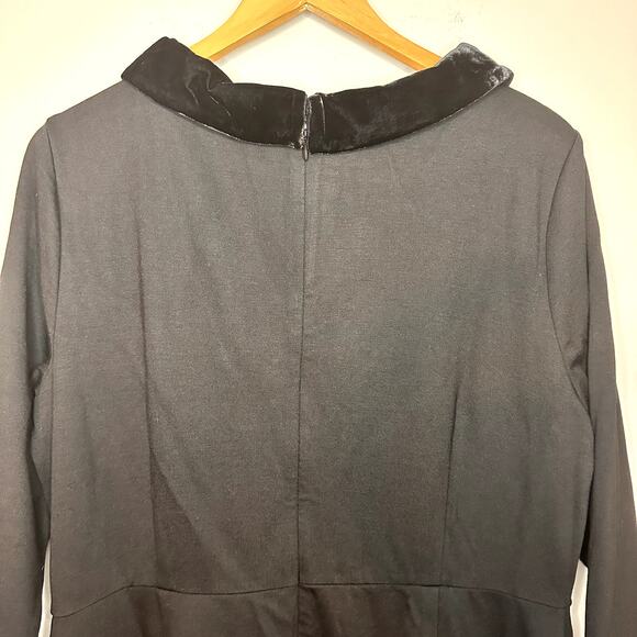 Talbots Velvet Trim Collar Ponte Knit Dress Size 14 New With Tags - Picture 6 of 7